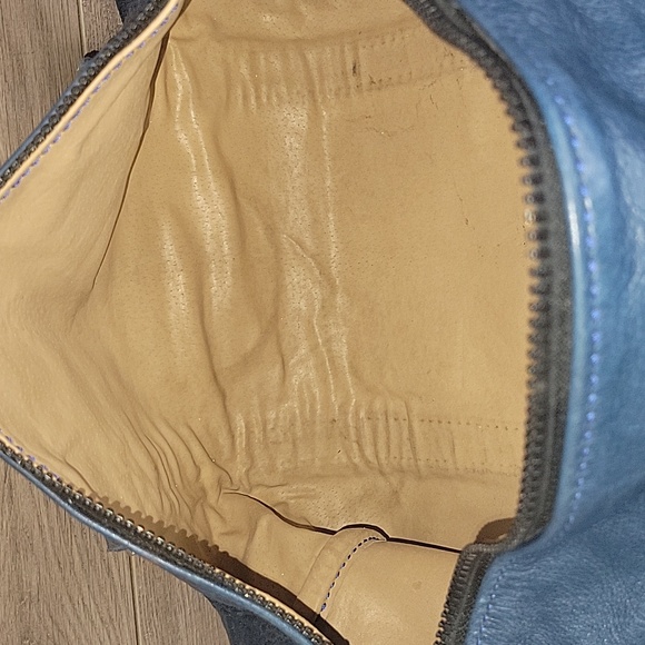 MU Sports Navy Leather Happy Face Small Duffle Shoulder Bag - Picture 11 of 12